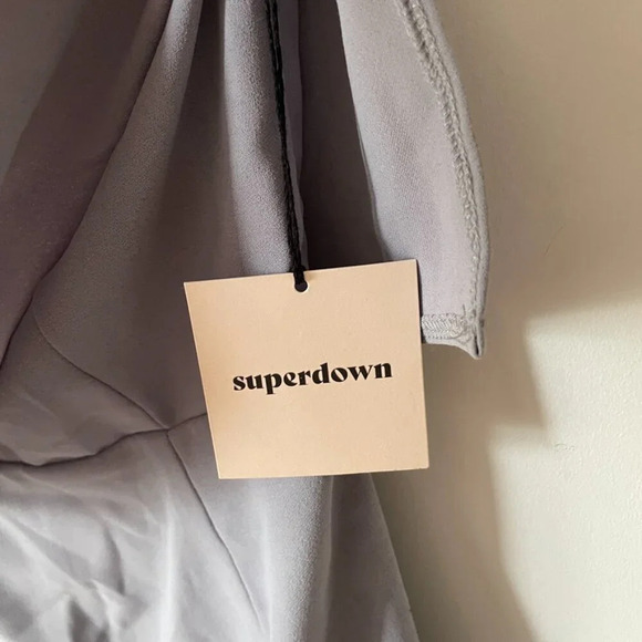 Superdown Jenna One Shoulder Mini Dress NWT Light Grey/Blue Size Medium - Picture 8 of 9